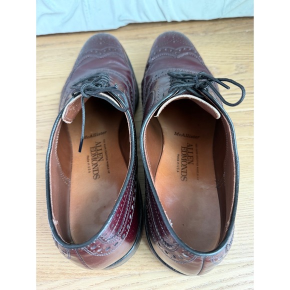 Allen Edmonds McAllister Merlot Oxblood Wingtip Oxford Dress Shoes Sz 10.5 B main image 9